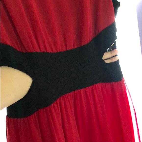 Red dress with side cuts - Picture 3 of 3